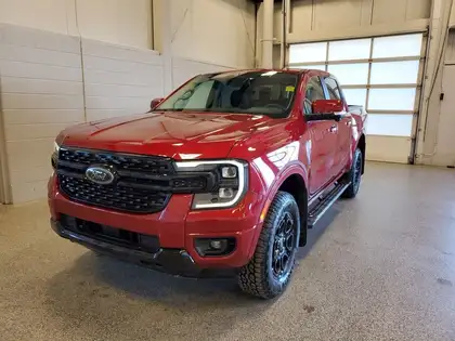 Red 2025 Ford Ranger Lariat SuperCrew 4WD Pickup Truck Four-Wheel Drive Automatic