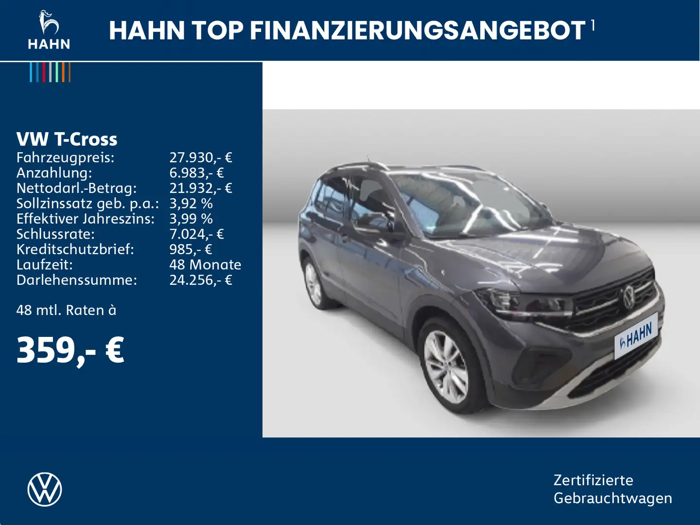 Volkswagen T-Cross 1.5 TSI DSG Goal ACC AHK Navi LED CAM Grau - 2