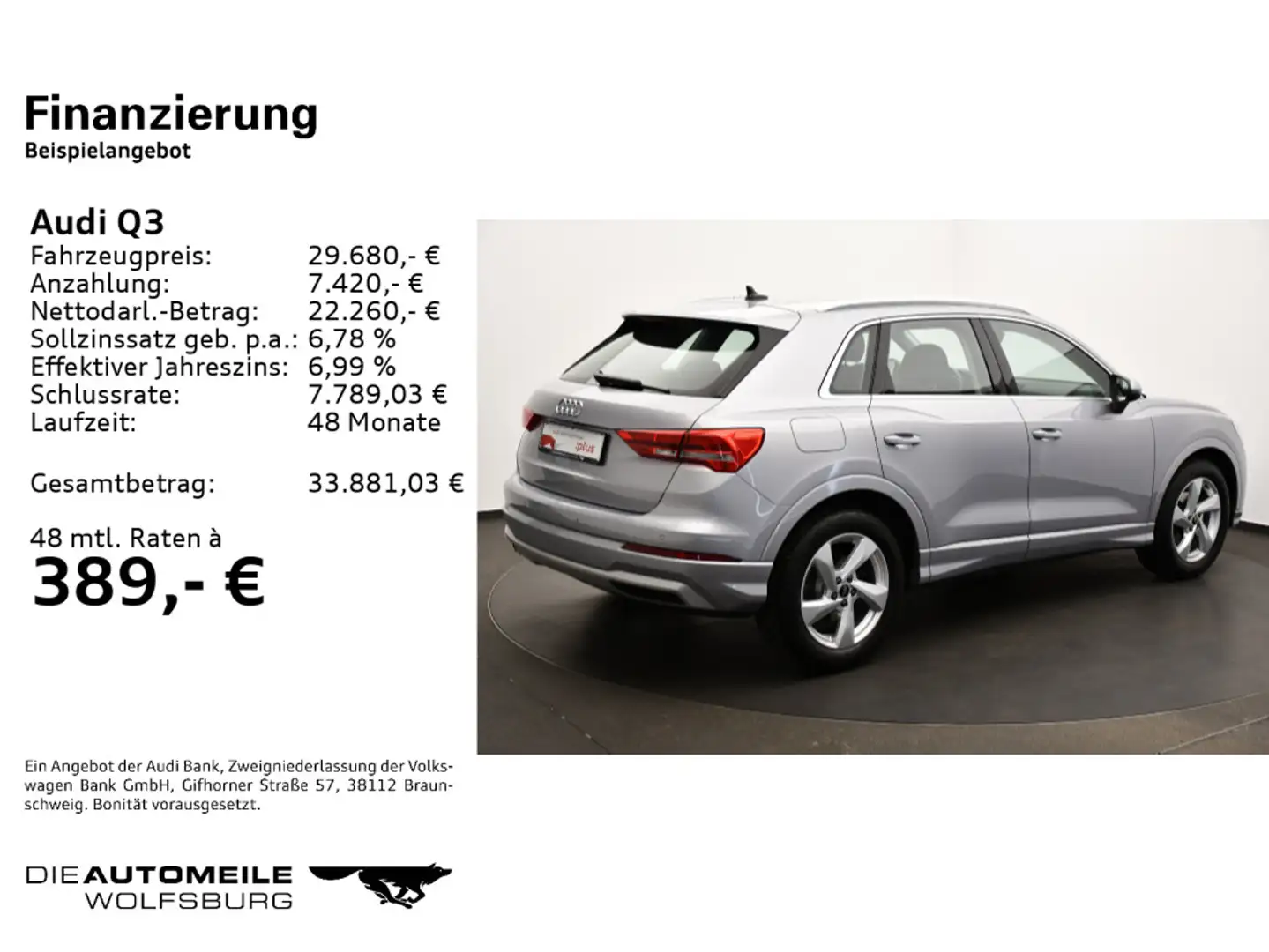 Audi Q3 35 2.0 TDI S-tronic advanced LED, PDC, GRA Silber - 2
