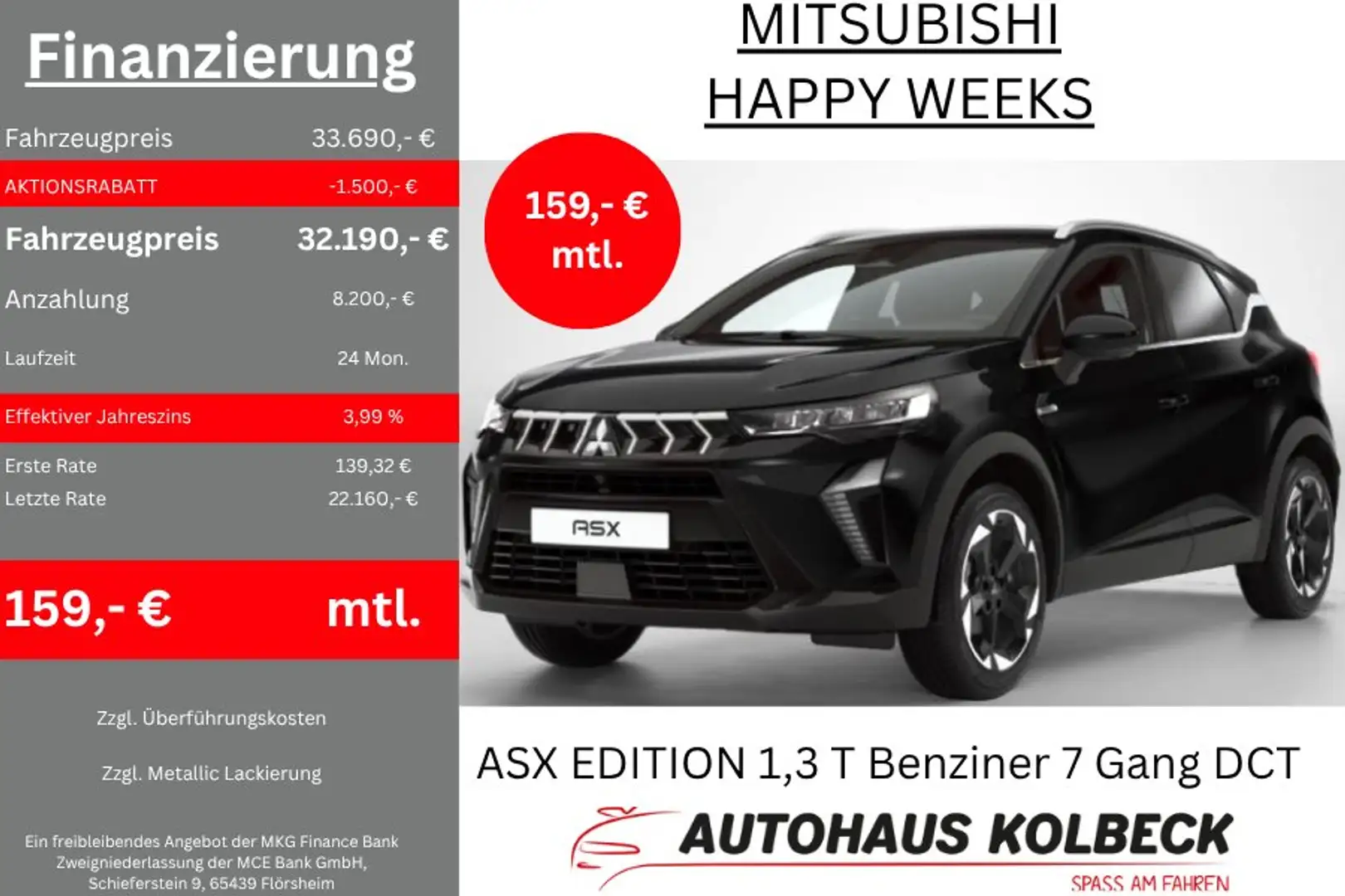 Mitsubishi ASX Edition 1,3 T-Benziner 7DCT Schwarz - 1