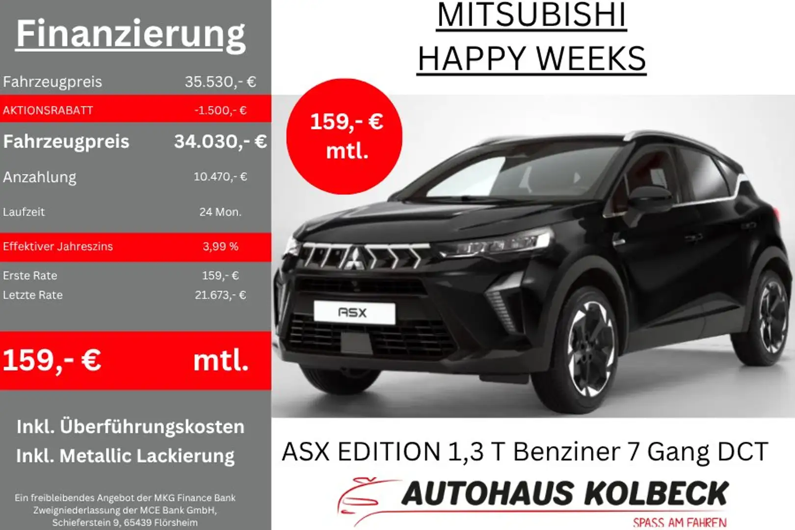 Mitsubishi ASX Edition 1,3 T-Benziner 7DCT Schwarz - 2
