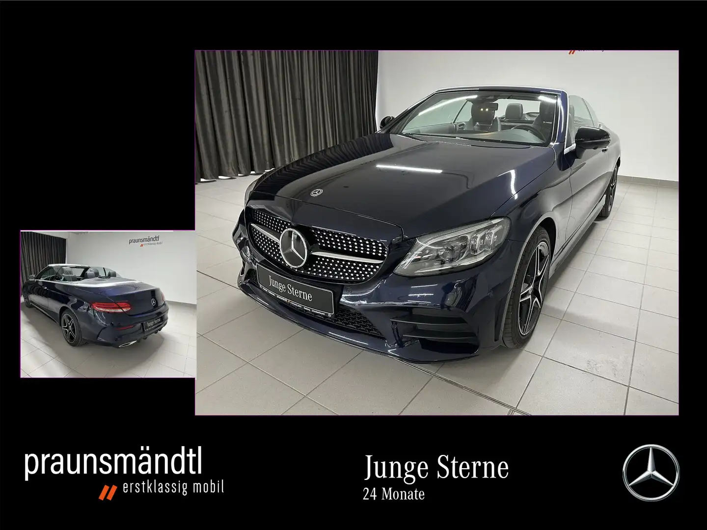 Mercedes-Benz C 400 4M Cabrio AMG Night Distr/MuBeam/Kamer/18" Bleu - 1