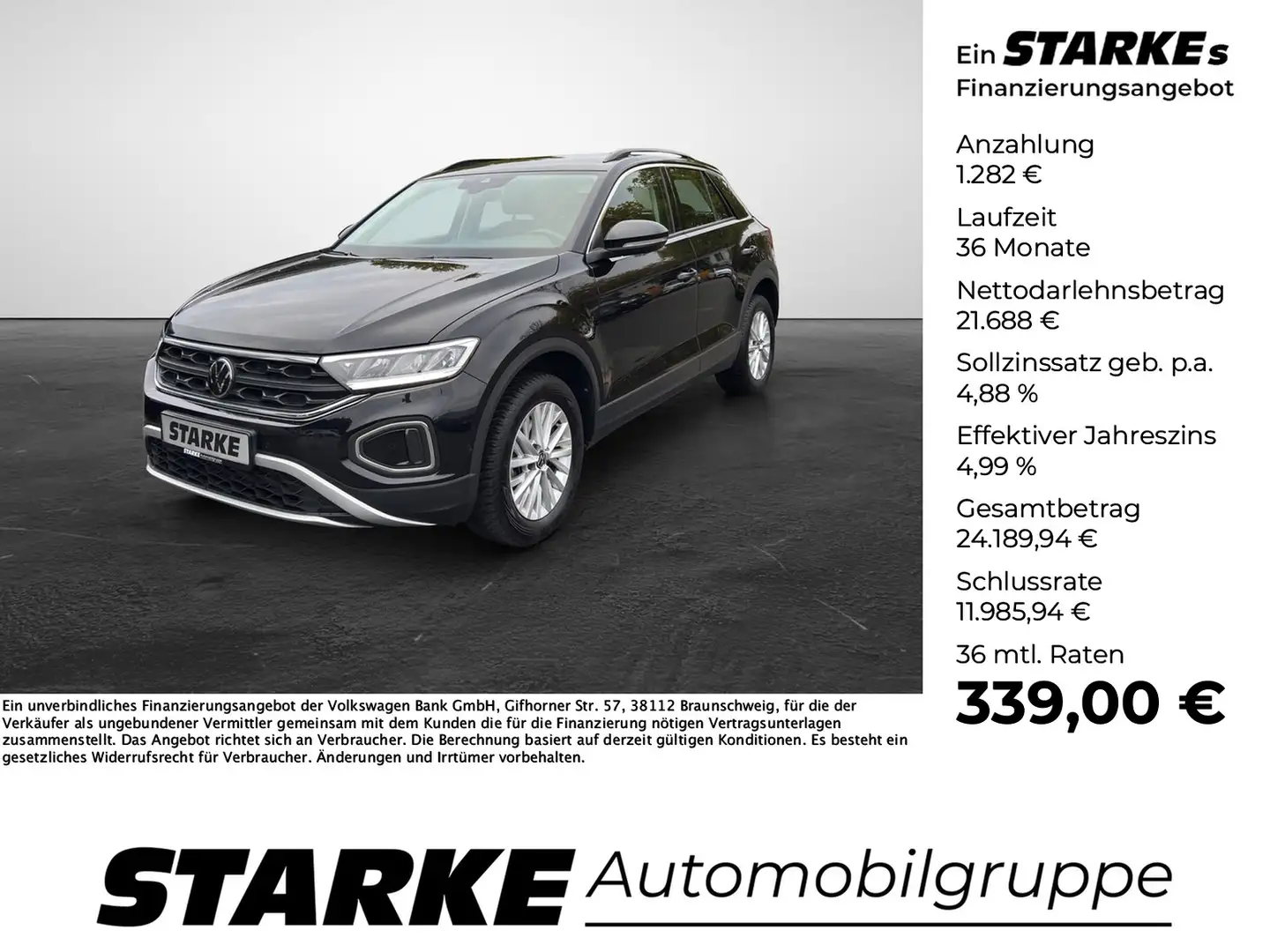 Volkswagen T-Roc 1.5 TSI Life Schwarz - 1