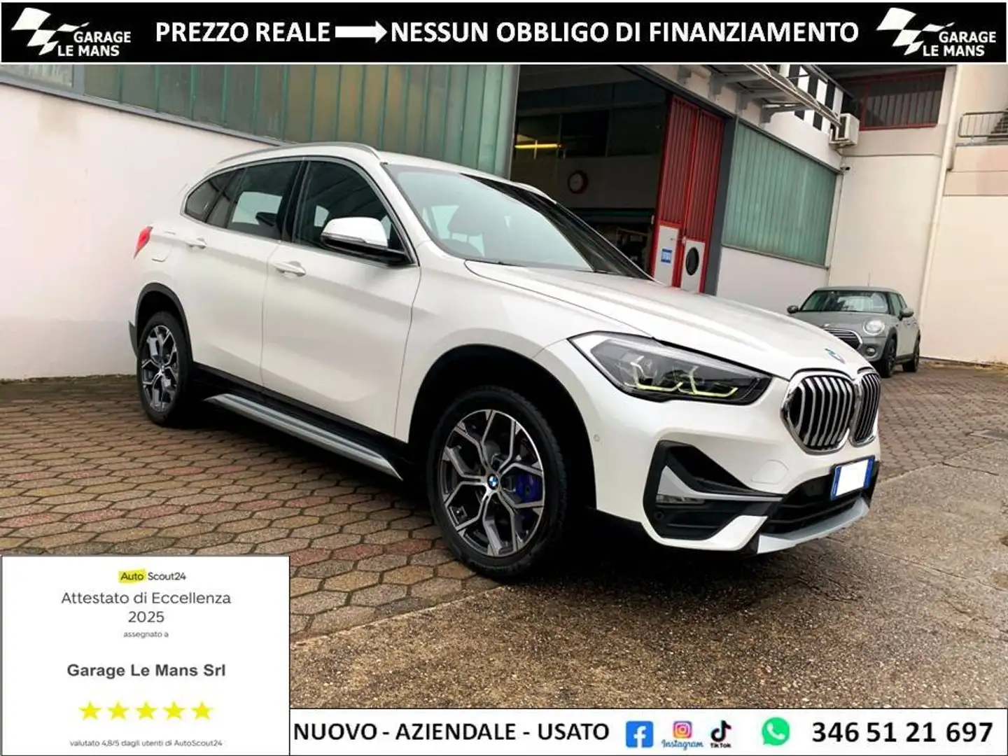 BMW X1 SDRIVE18i XLINE 140CV AUTO NAVI PELLE LED CRUISE Weiß - 1