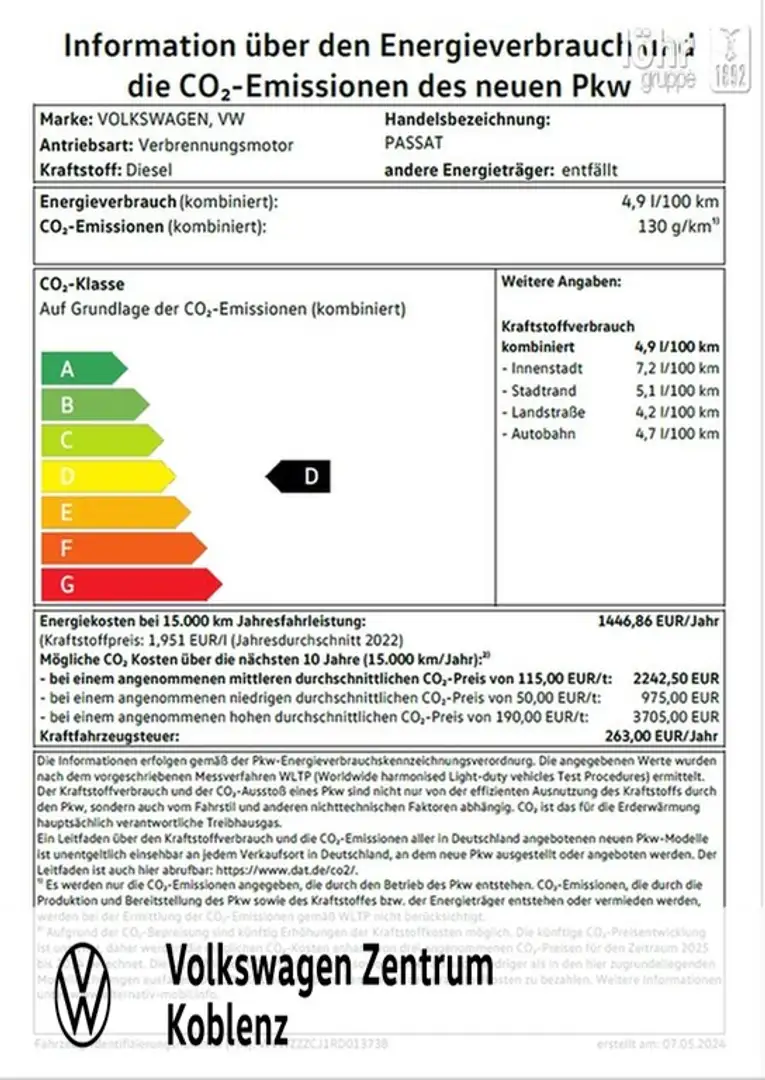 Volkswagen Passat Variant (CJ5)(11.2023->) 2.0 TDI 110 kW Business Weiß - 1