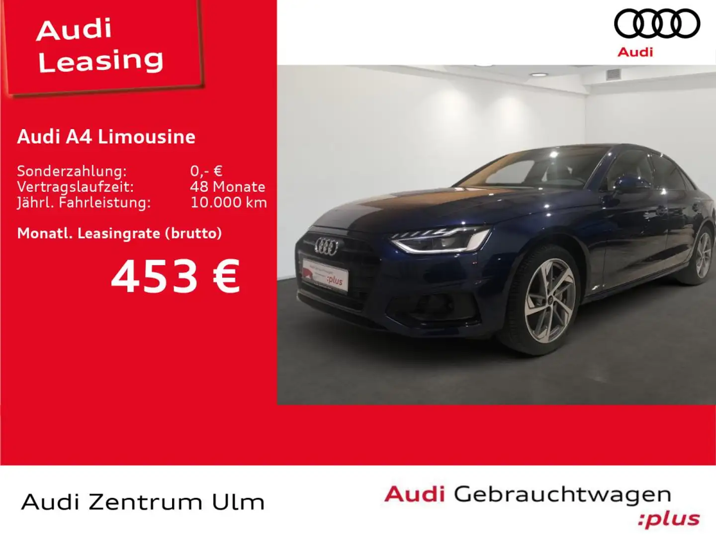 Audi A4 Limousine advanced 40 TFSI S tronic NAV R-KAM Blau - 1