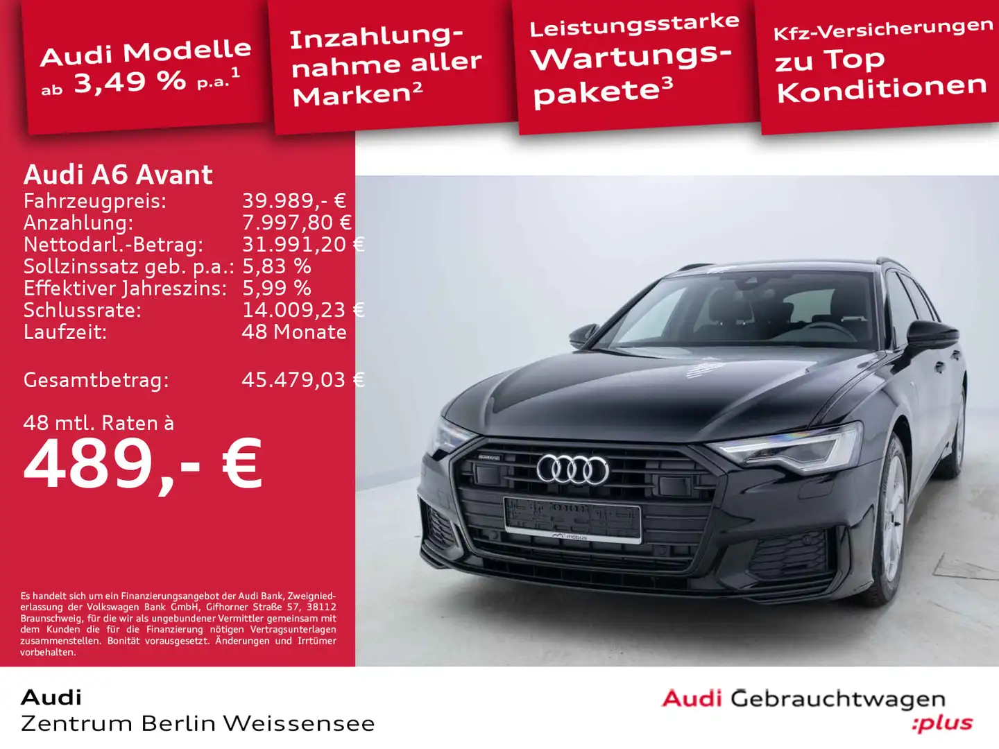 Audi A6 45 TFSI S-TRO*QUA*S-LINE*MATRIX*GJR*RFK Schwarz - 1