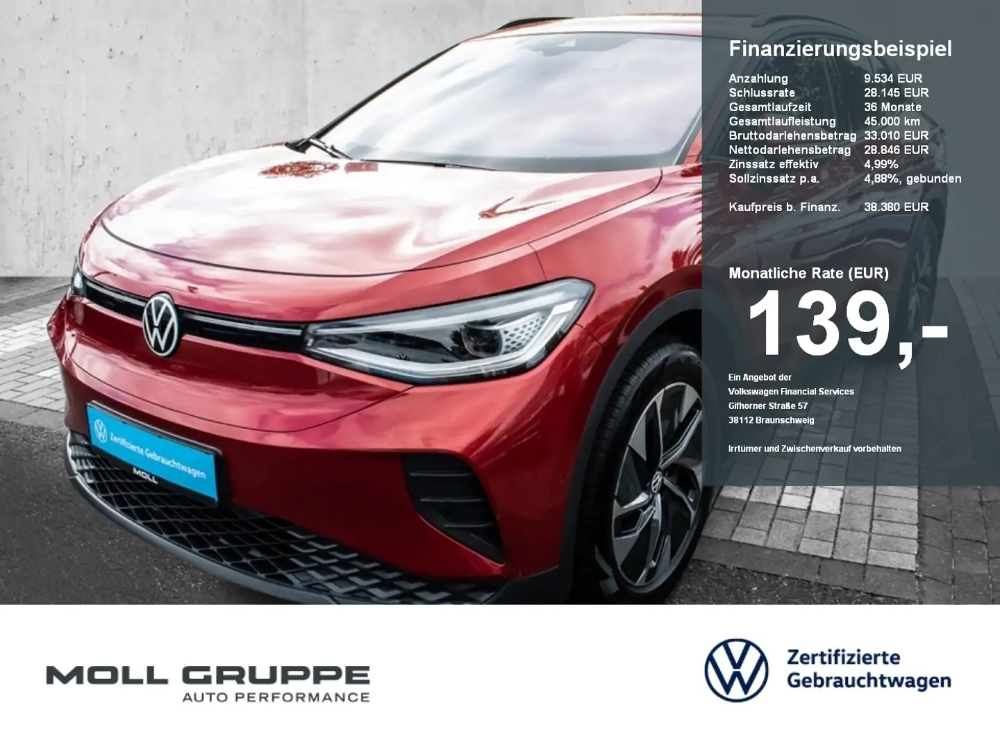 Volkswagen ID.4 .4 Pro 77 kWh ACC AUT LM Rot - 1