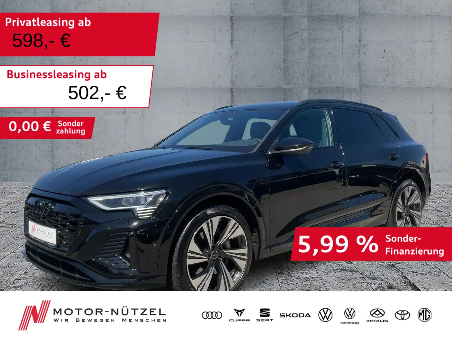 Audi Q8 e-tron 50 QU S-LINE MATRIX+NAV+AIR+ACC+AHK+22 Schwarz - 1