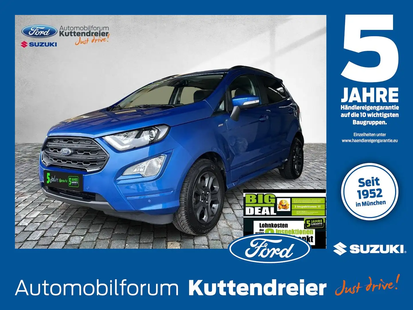 Ford EcoSport ST-Line Navi Kamera Teilleder LED SHZ Blau - 1