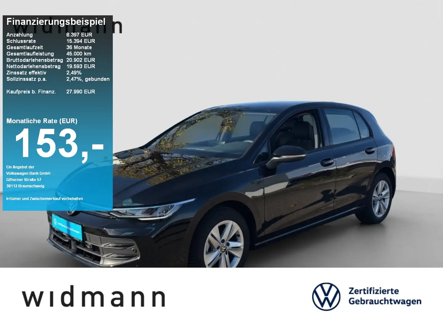 Volkswagen Golf Life 1.5 eTSI 115 PS DSG ACC Harman Kardon Schwarz - 1