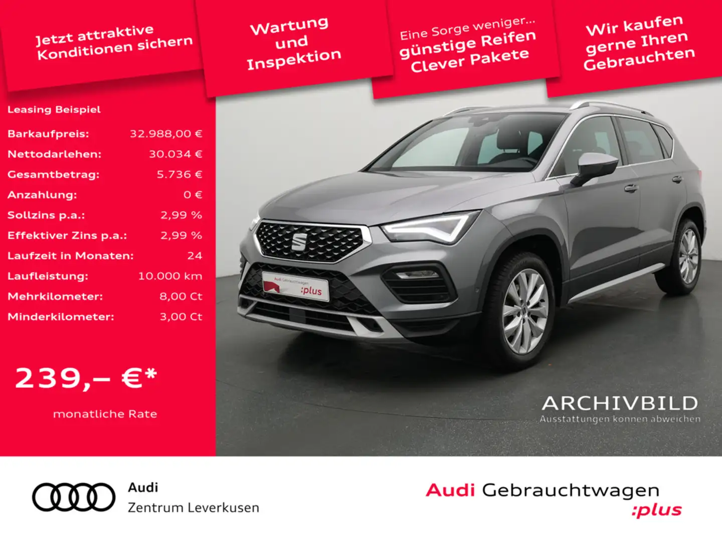 SEAT Ateca Xperience DSG KAM SHZ LED PDC ACC NAVI Schwarz - 1