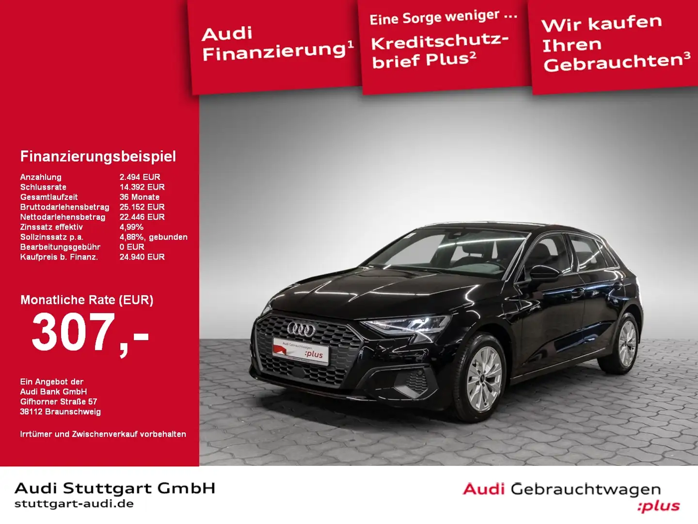 Audi A3 Sportback 40 TFSI e LED Navi PDC virtCo Sitzh Schwarz - 1
