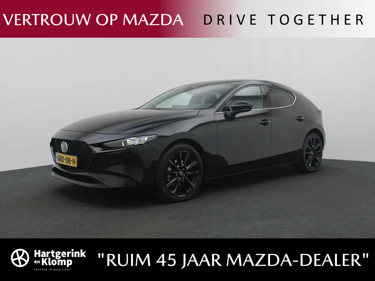 Mazda 3 2.0 e-SkyActiv-X Homura automaat : dealer onderhou Zwart - 1