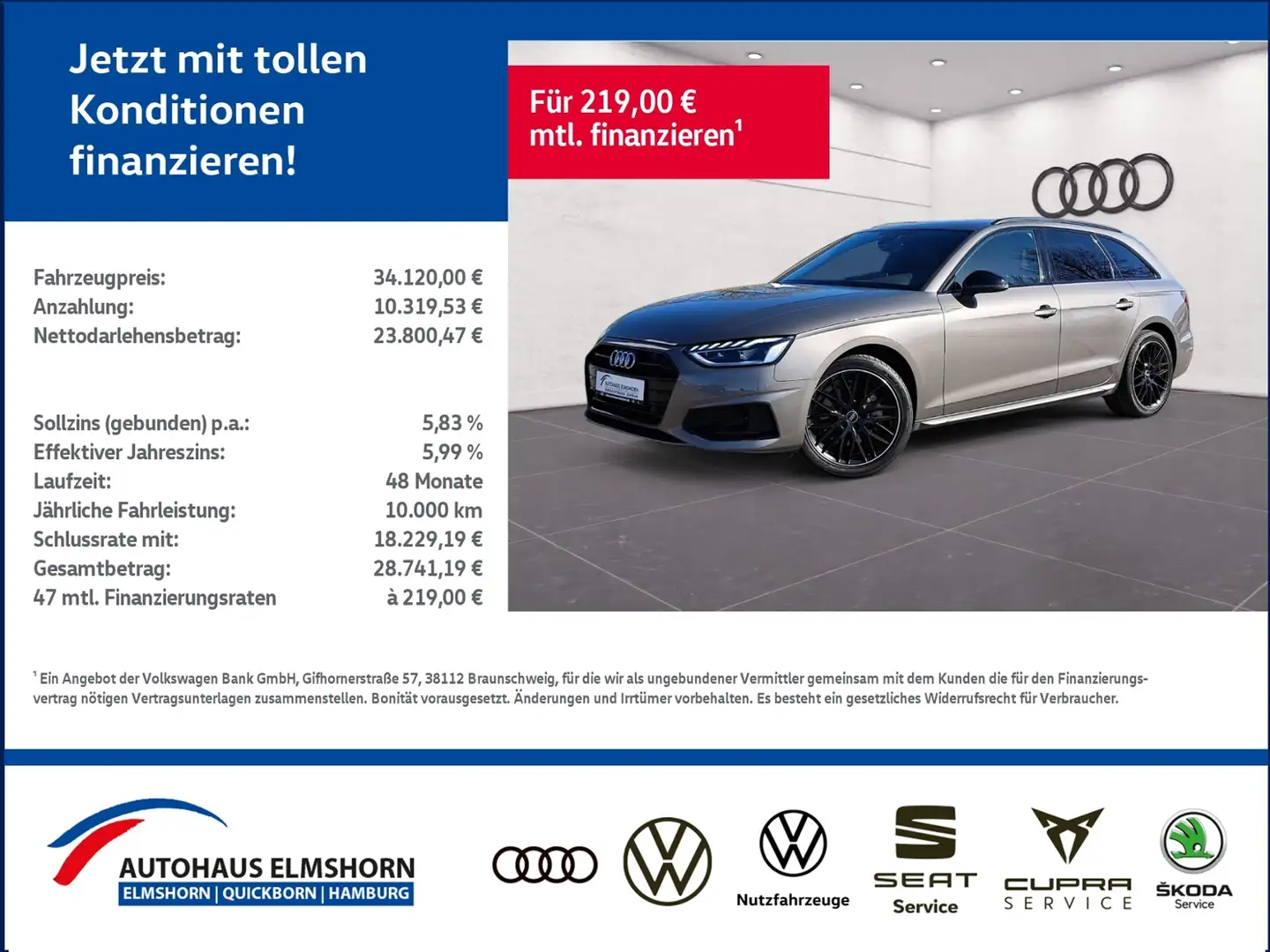 Audi A4 Avant advanced 40 TFSI S tronic PANO STANDHEIZ NA Grigio - 1