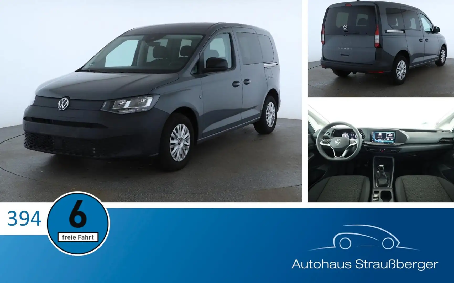 Volkswagen Caddy Basis AHK RFK 2-ZK SHZ MFL Grau - 1