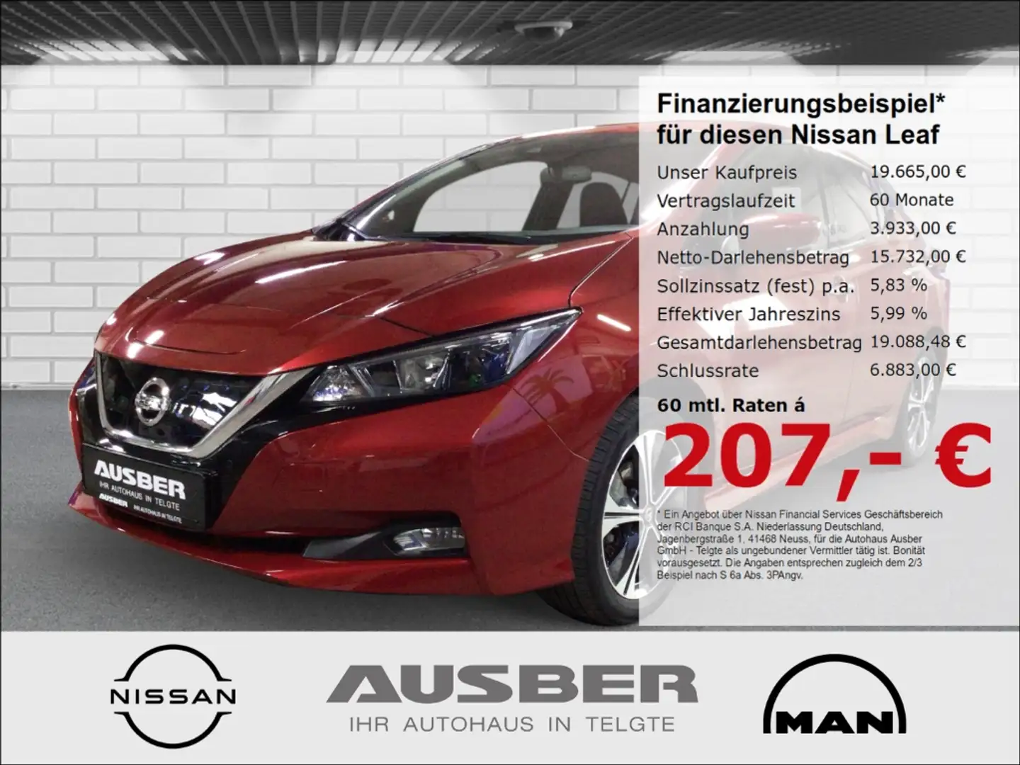 Nissan Leaf e+ N-Connecta 62 kWh WInterpaket mit Winterkomplet Rot - 1