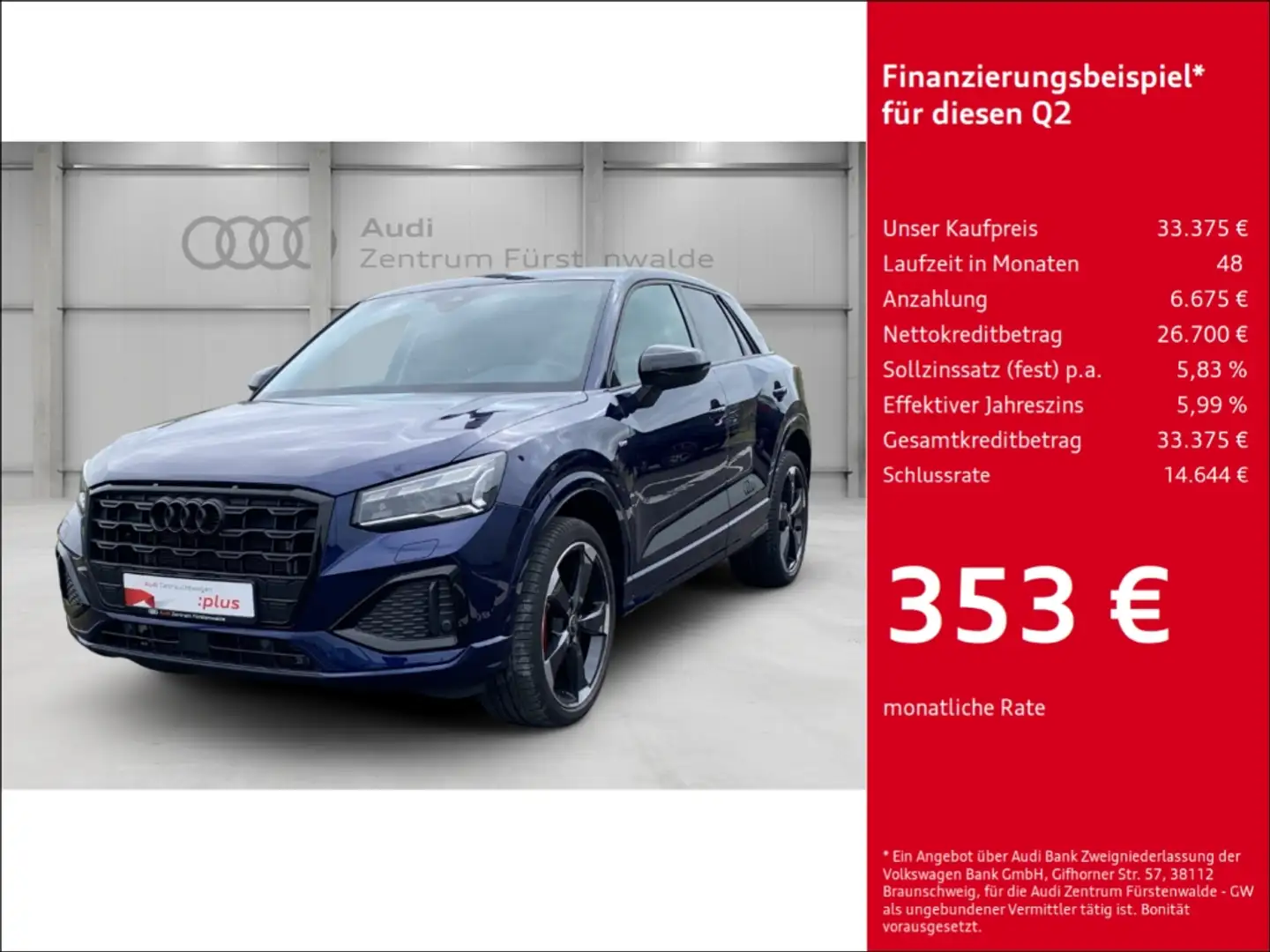 Audi Q2 35 TFSI S tronic advanced AHK Navi AHK-abnehmbar D Blau - 1