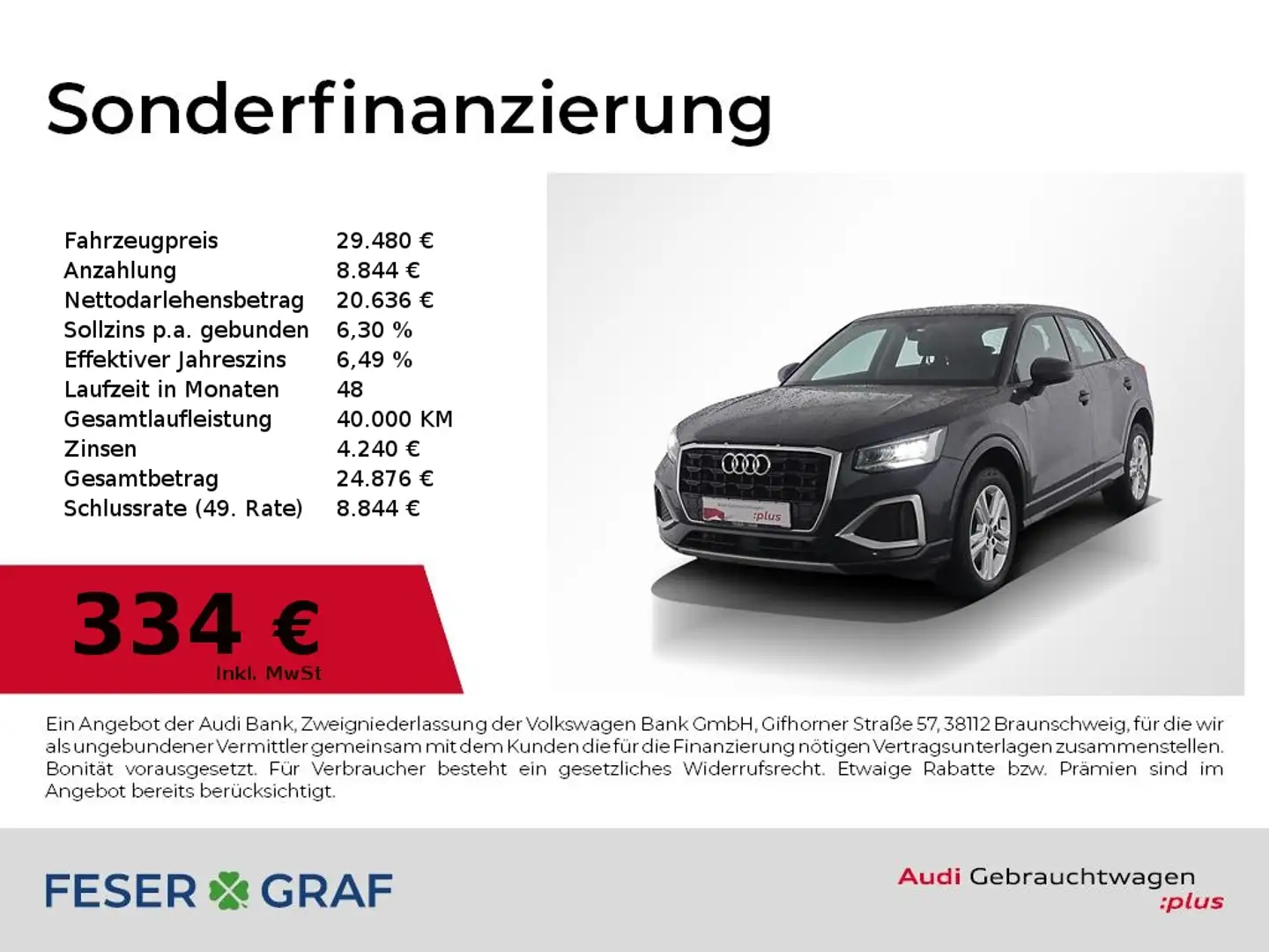 Audi Q2 35 TDI S tronic Adv Leder,Pano,Navi,LED,ACC Grau - 1