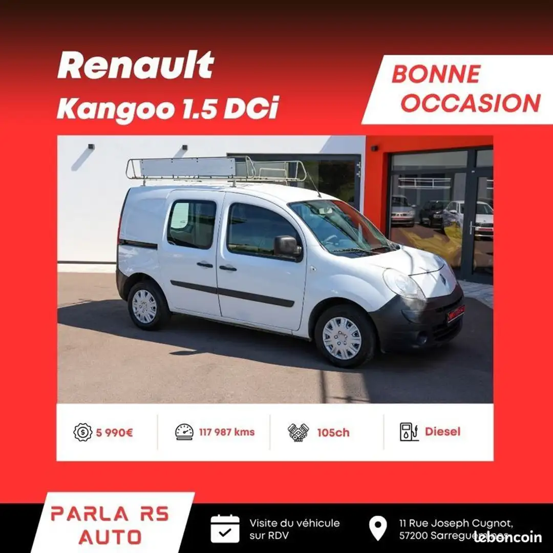 Renault Kangoo 1.5 DCi 105ch Blanc - 1