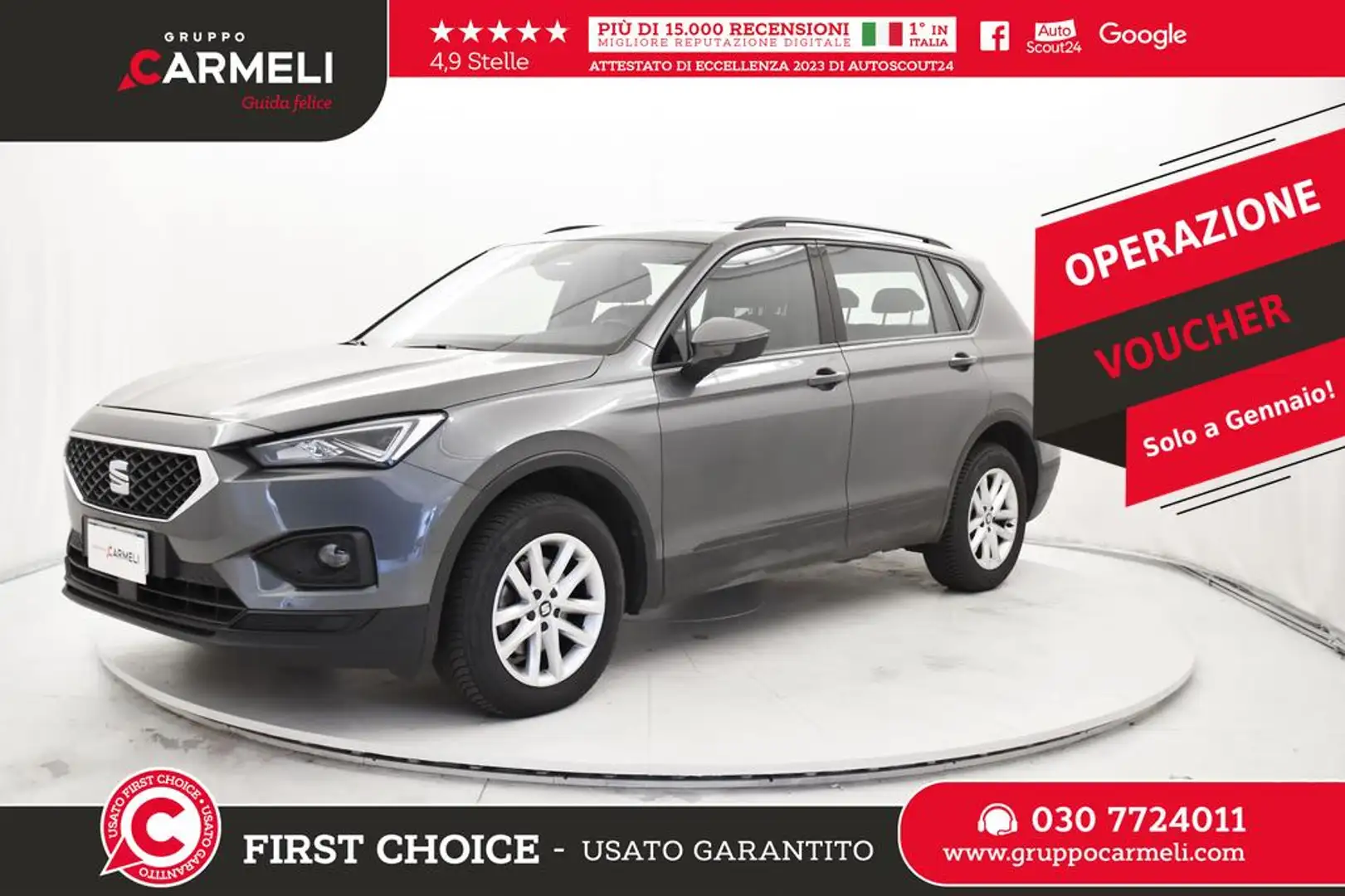 SEAT Tarraco 2.0 tdi Style 4drive 150cv dsg Gris - 1