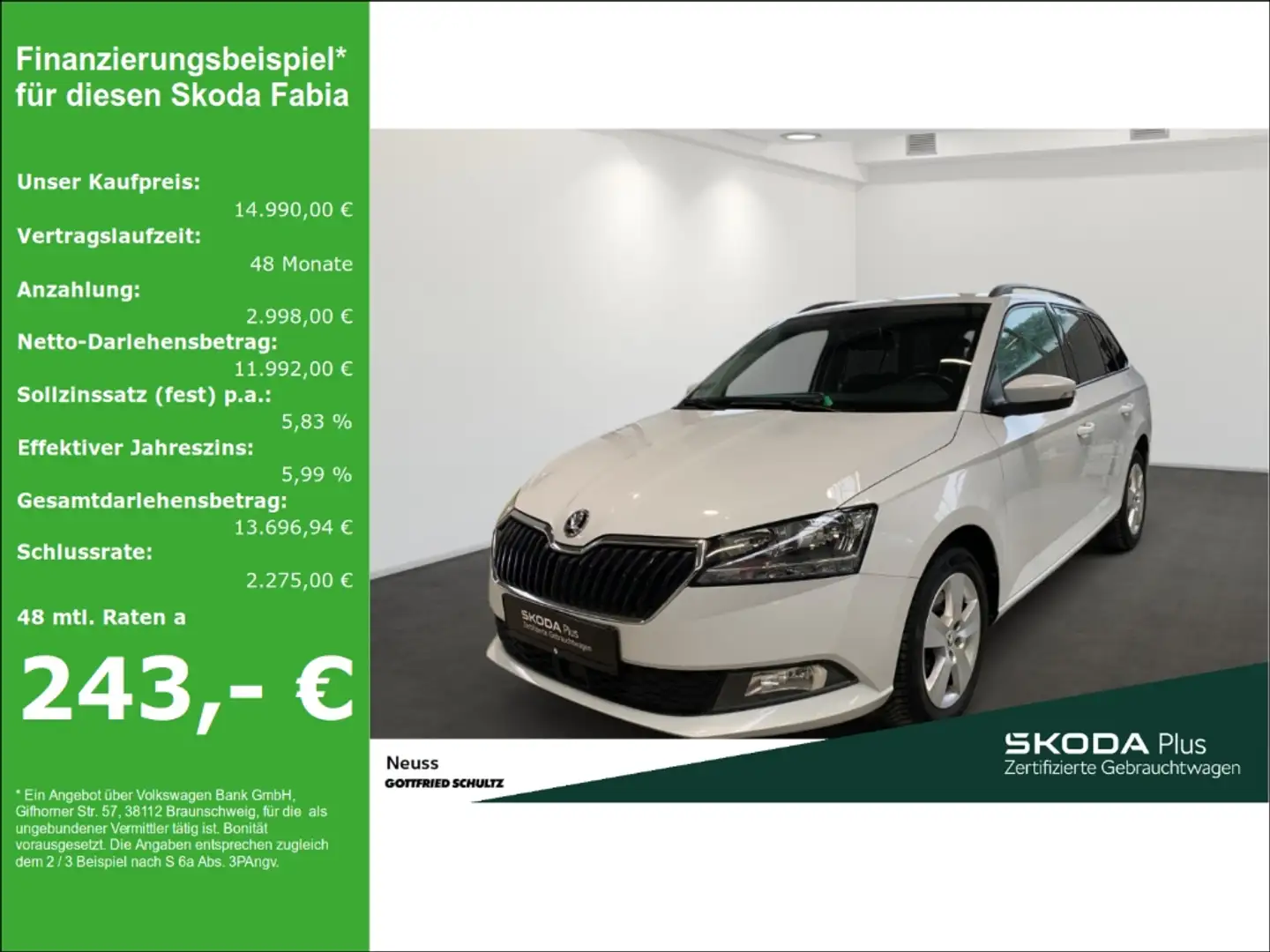 Skoda Fabia Combi AMBITION TSI DSG CARPLAY BLUETOOTH RADIO ZV Weiß - 1