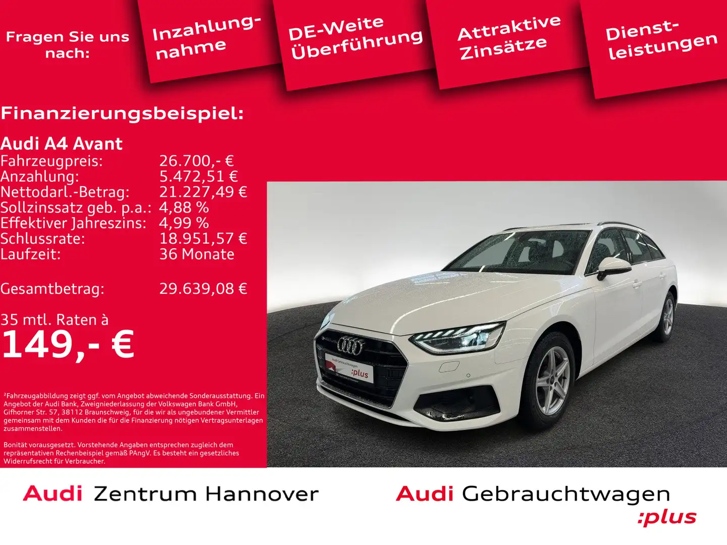 Audi A4 35 TFSI Pano Matrix LED Sportsitze Blanc - 1
