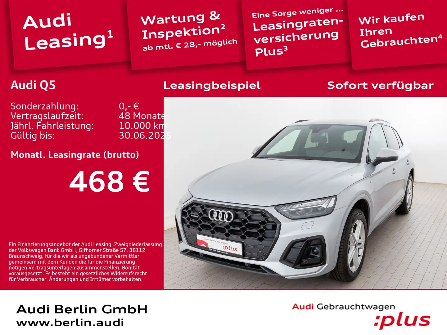 Audi Q5 S line 45 TFSI qu. S tr. 360°K MATRIX NAVI Silber - 1