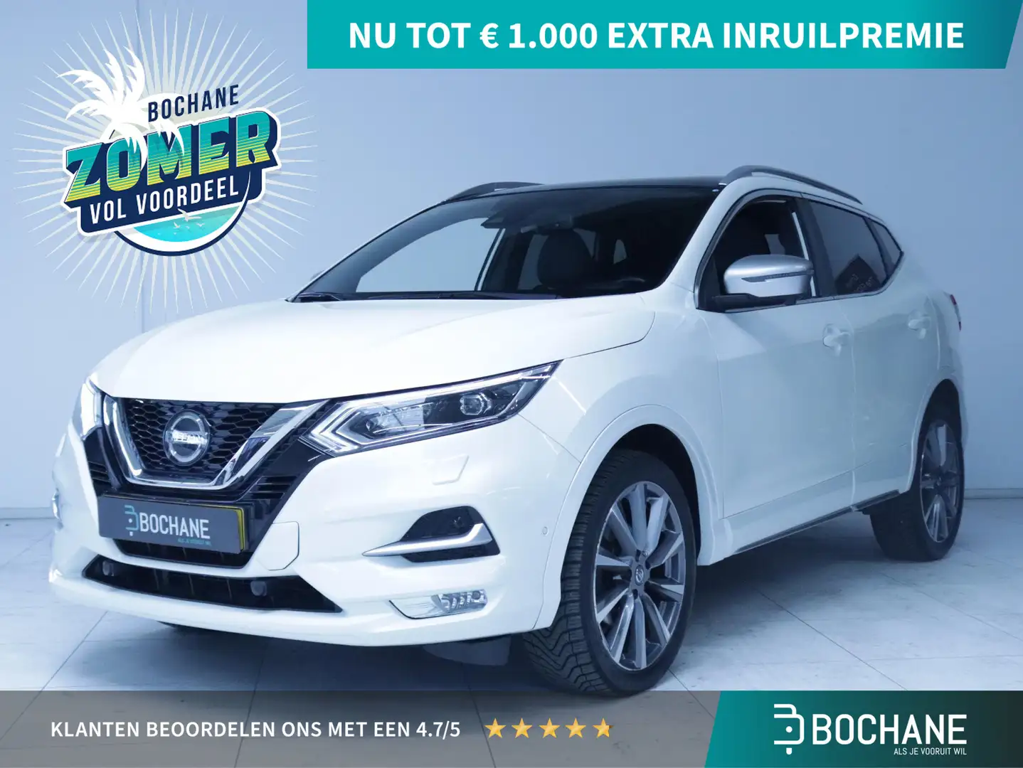 Nissan Qashqai 1.3 DIG-T 140 Tekna + | Leder | Panoramadak | 360 Blanco - 1