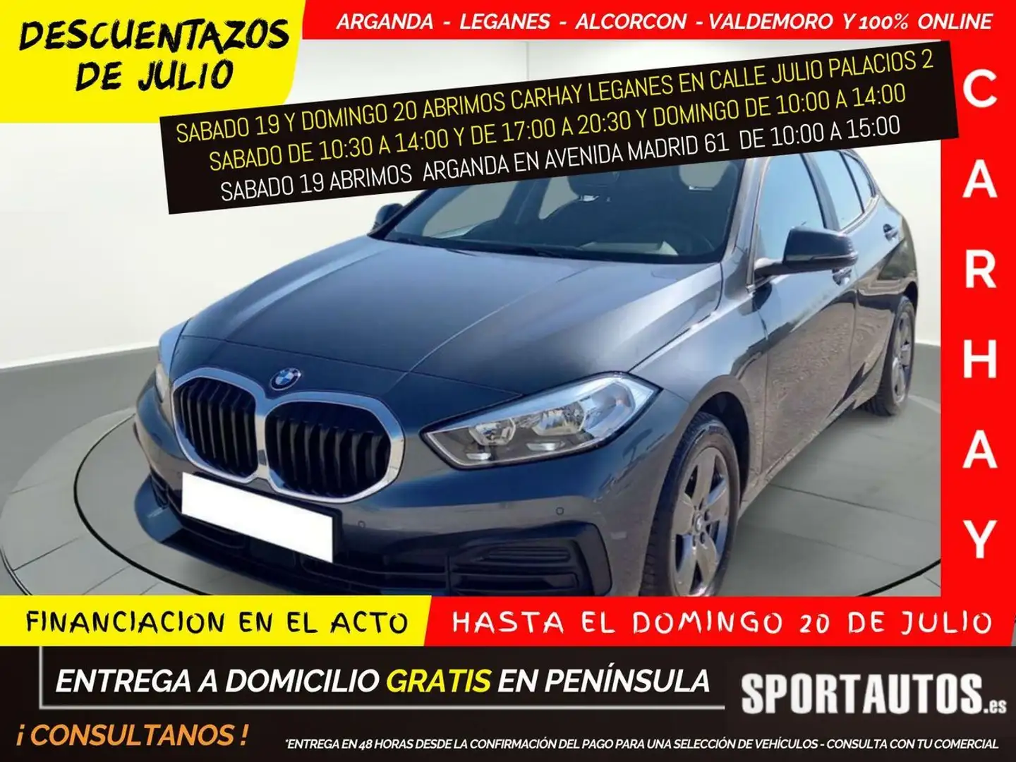 BMW 116 HATCH d AdBlue Gris - 1