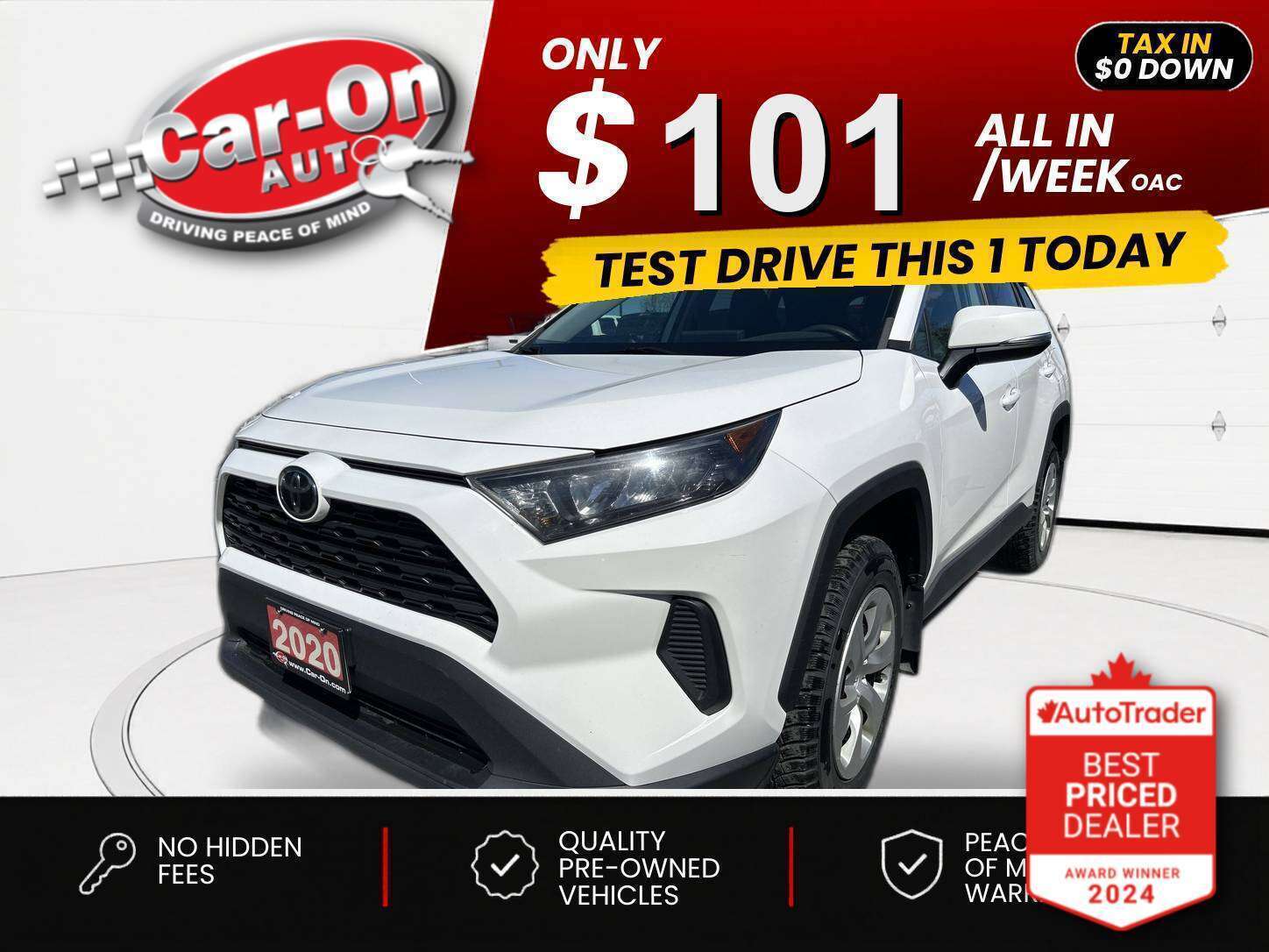 White 2020 Toyota RAV4 SUV / Crossover All-Wheel Drive Automatic