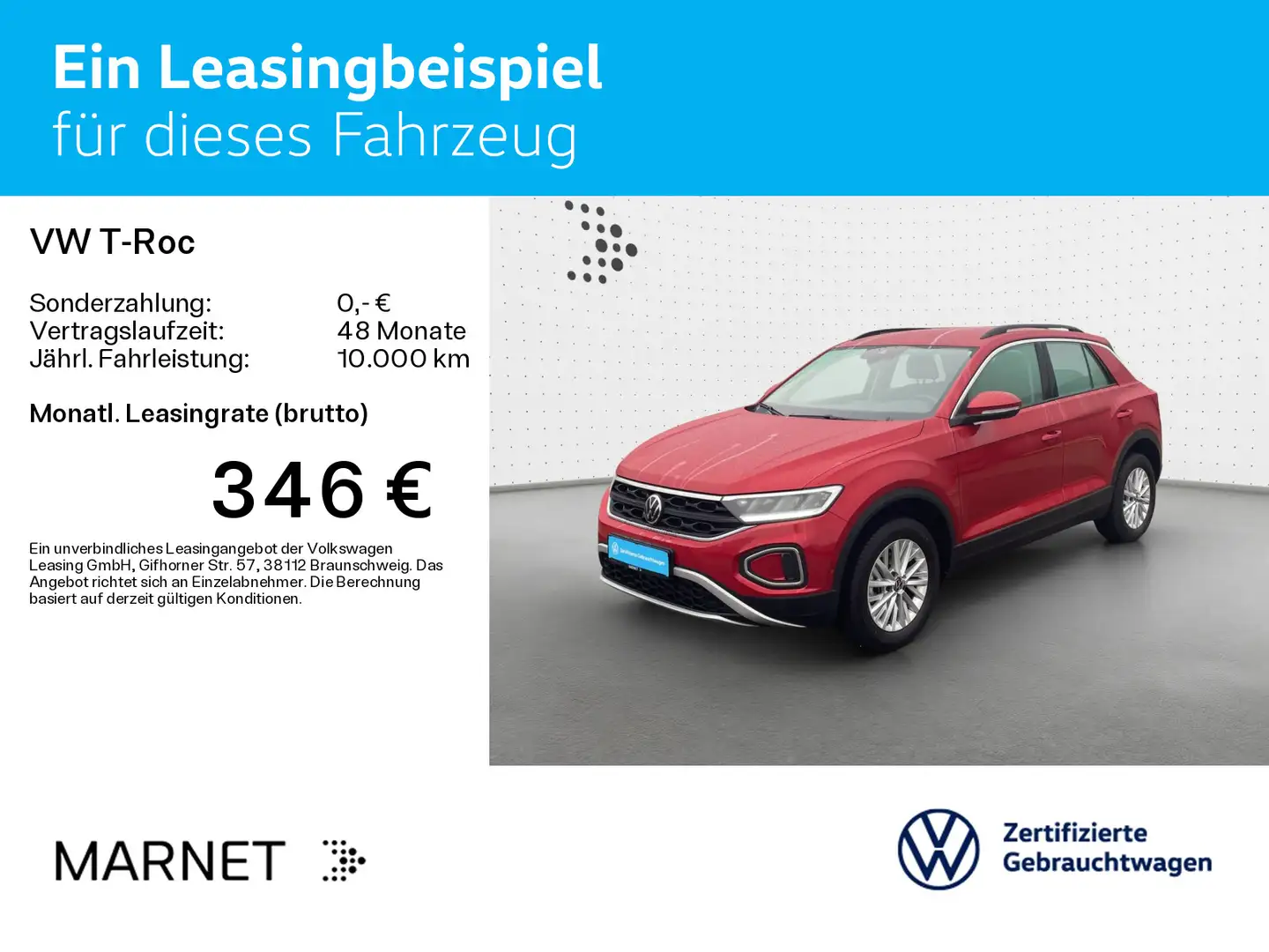 Volkswagen T-Roc Life 1.5 TSI DSG  Navi*AHK*Kamera*ASG*LED* Rot - 2