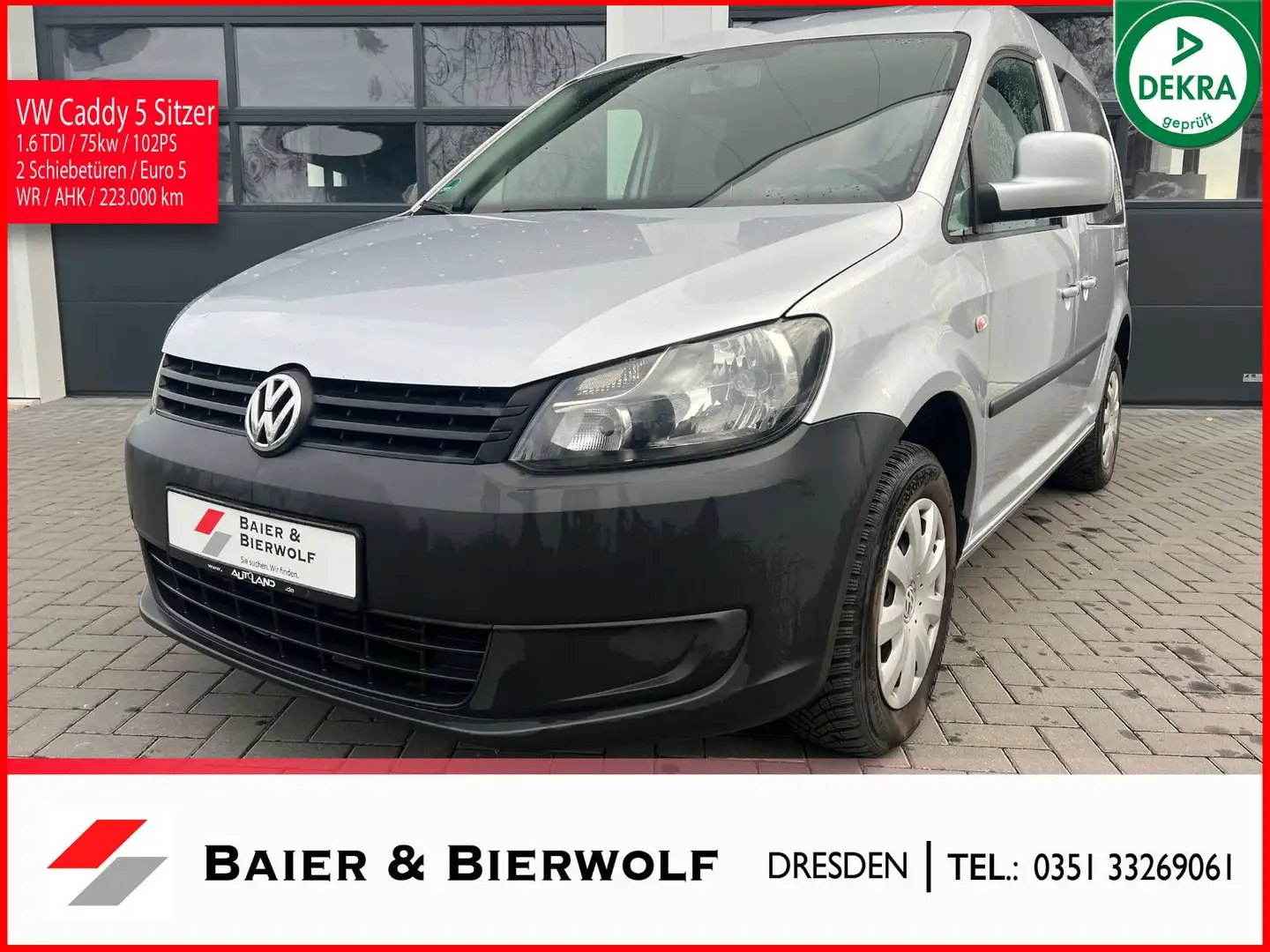 Volkswagen Caddy Kombi 5 Sitzer 2 Schiebetüren Scheckheft Silber - 1