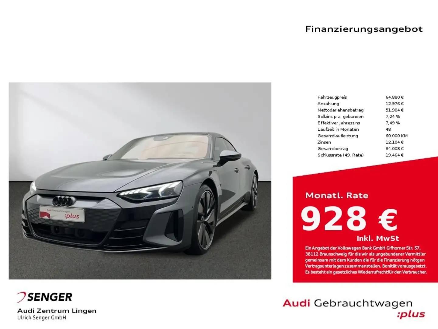 Audi RS e-tron GT Matrix Panorama B&O Allradlenkung Gri - 1