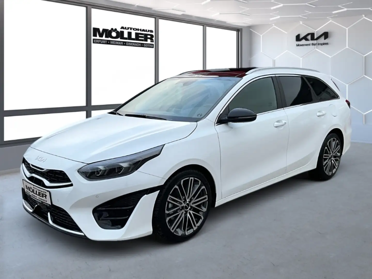 Kia Ceed SW / cee'd SW GT-Line 1.5T DCT Tech Leder Glasdach ACC 18'' Kame Weiß - 2
