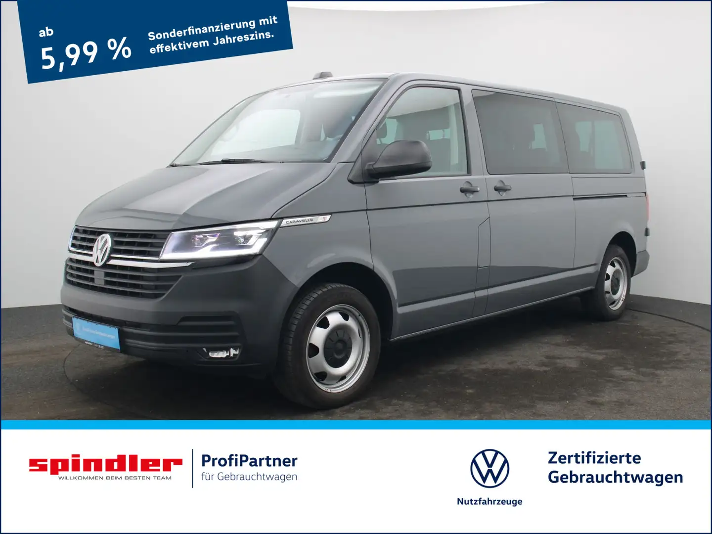 Volkswagen T6.1 Caravelle LR DSG / 9-Sitze, App, RFK, LED Grau - 1