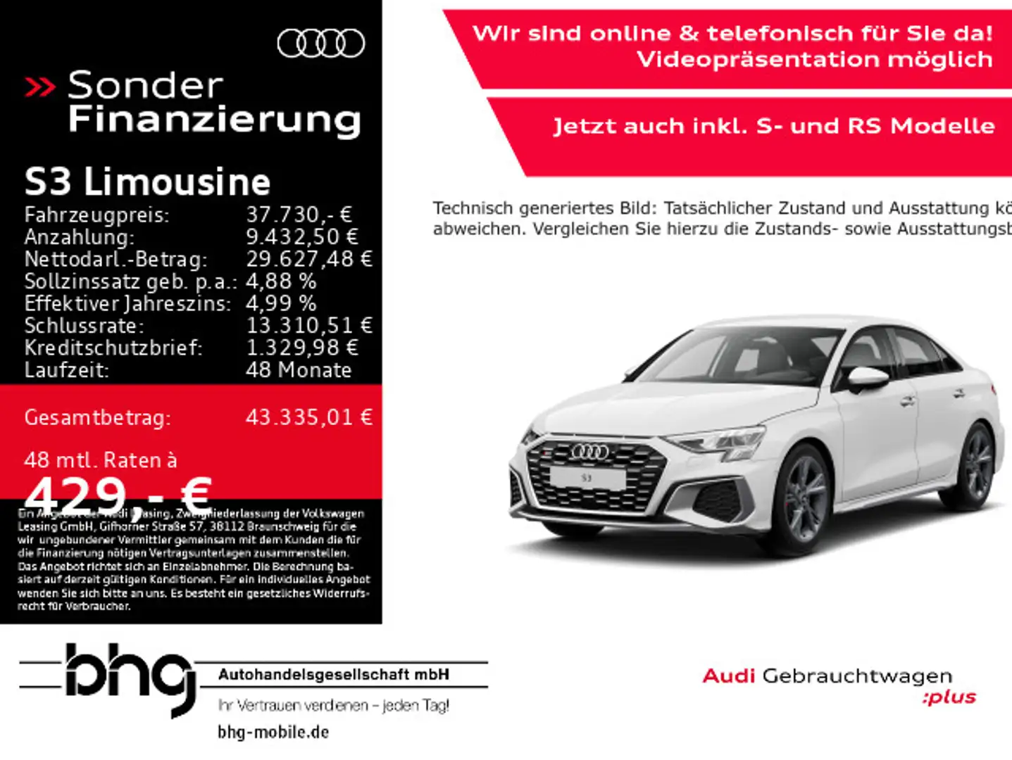 Audi S3 Business Virtual Navi AmbientePlus Weiß - 1