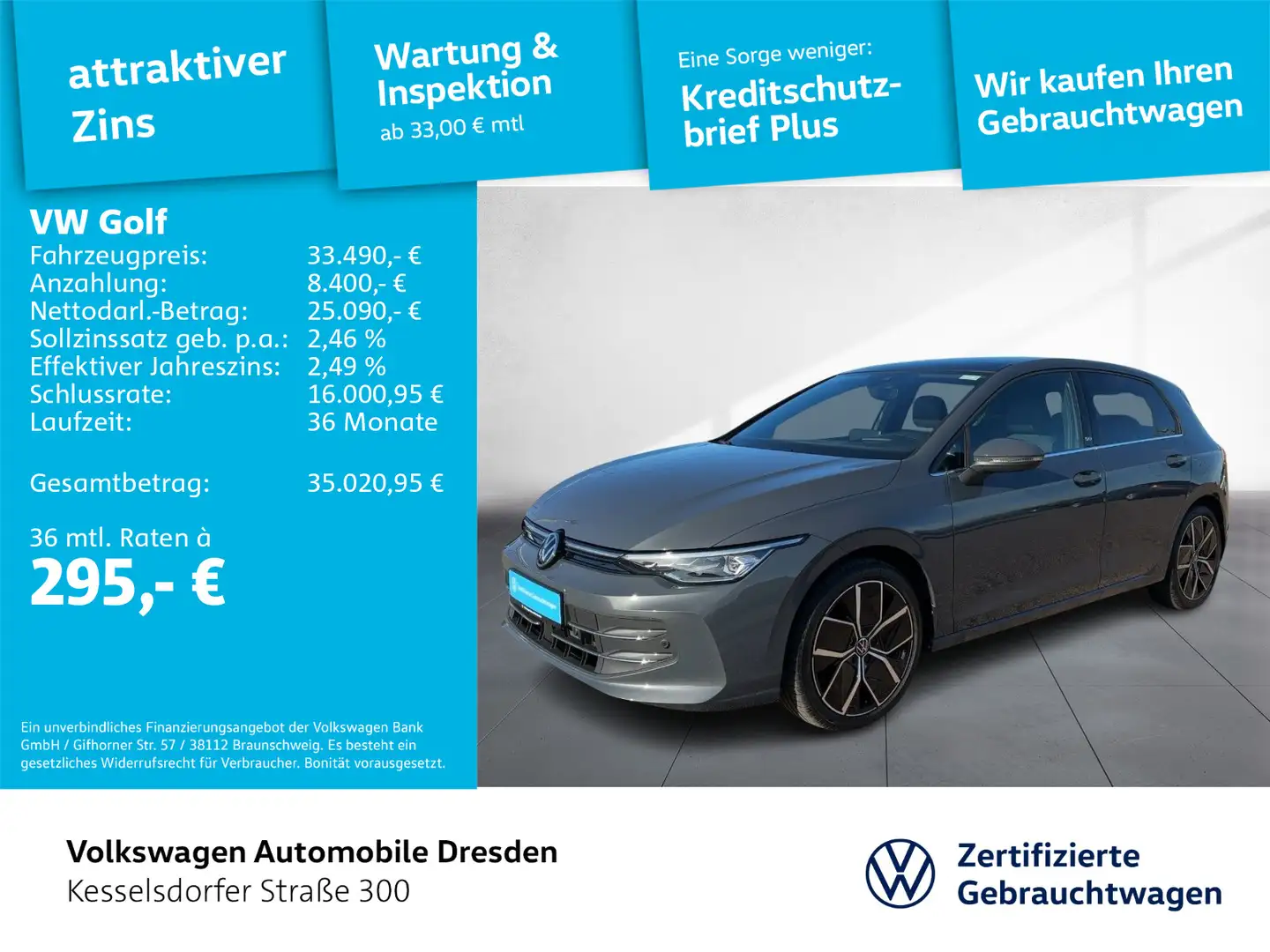 Volkswagen Golf VIII 1.5 eTSI Style Navi AHZV Kamera Grau - 1