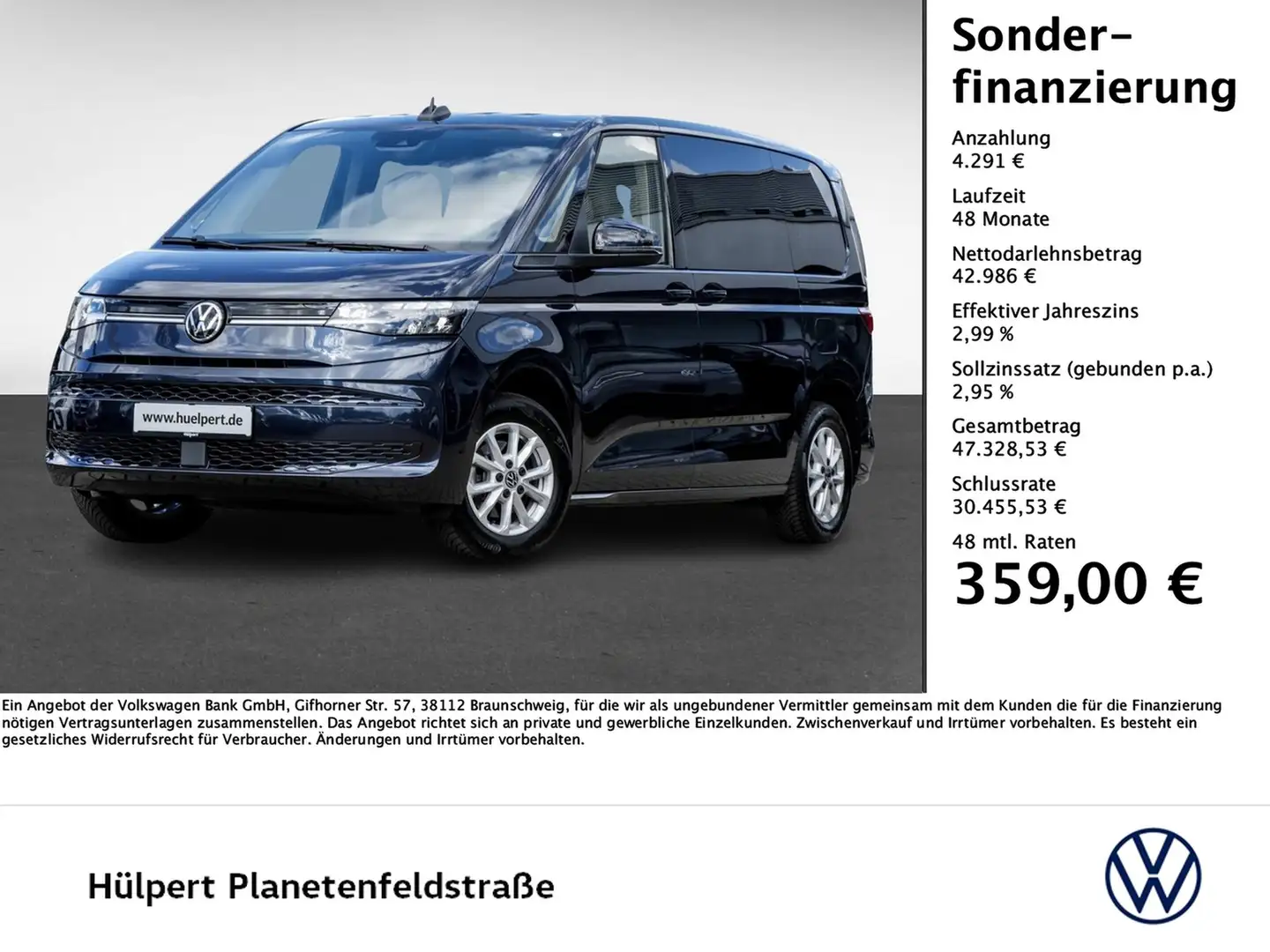 Volkswagen T7 Multivan 2.0 LIFE AHK NAVI ALU SITZHEIZUNG Azul - 1