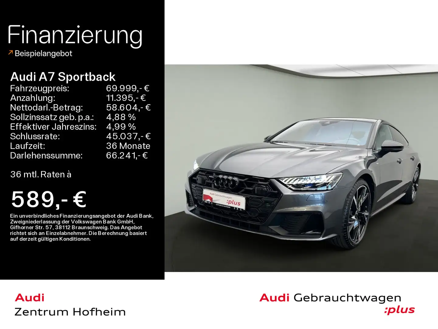 Audi A7 45 TFSI qu 2x S line S tro*EUPE 112 Grau - 1