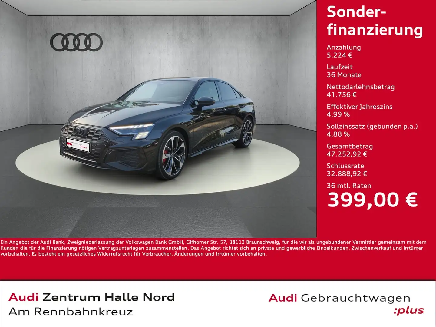 Audi S3 Limousine 2.0 TFSI quattro tiptronic Schwarz - 1
