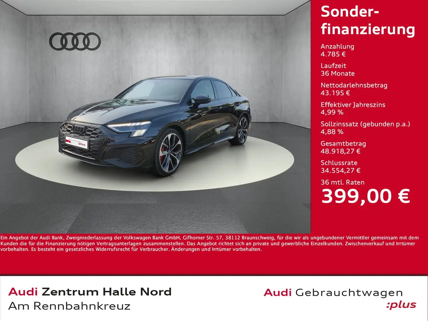 Audi S3 Limousine 2.0 TFSI quattro tiptronic Schwarz - 1
