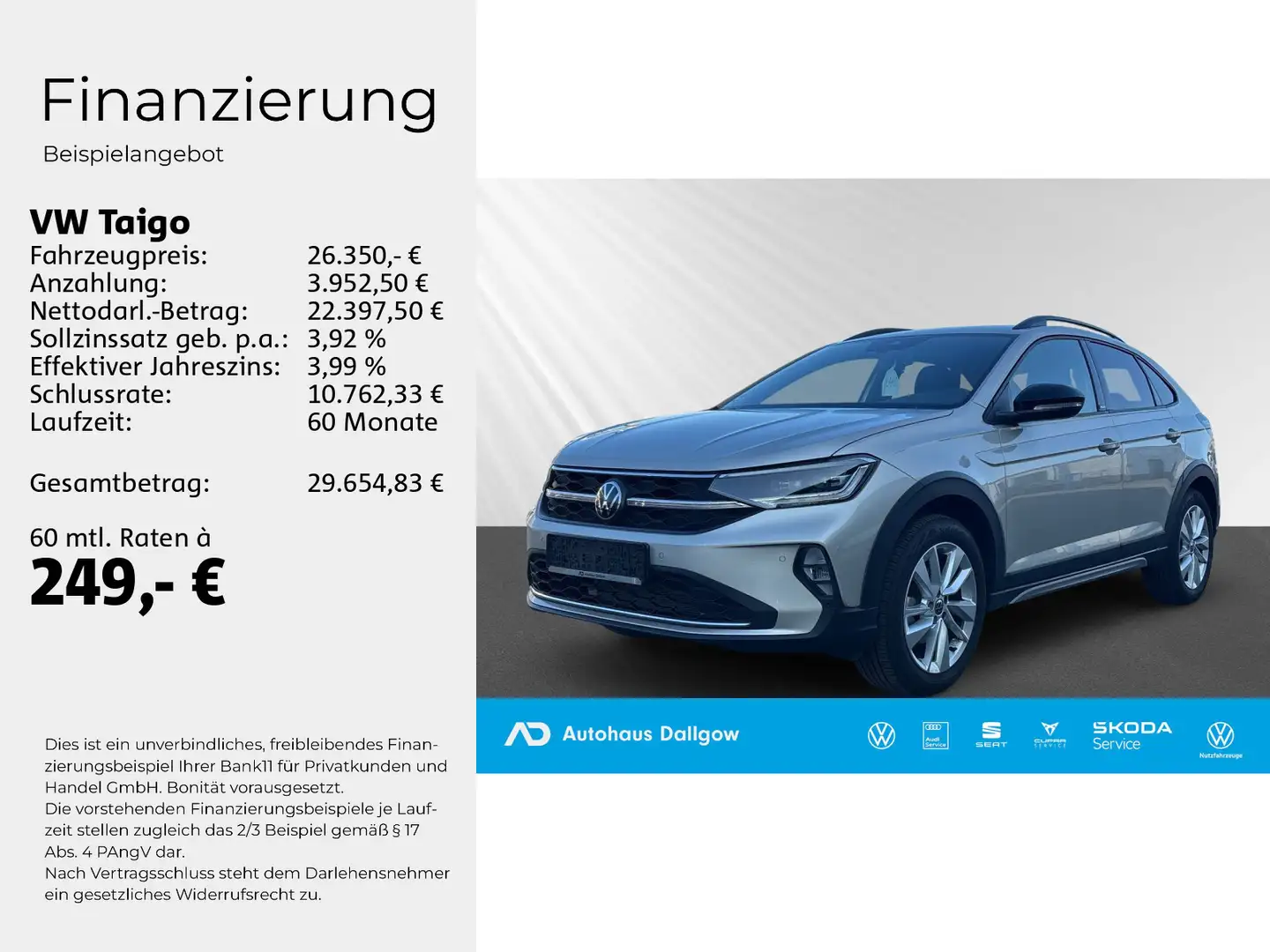 Volkswagen Taigo MOVE Alarm+ Kamera+ Keyless +PlusPaket+PDC Silber - 2