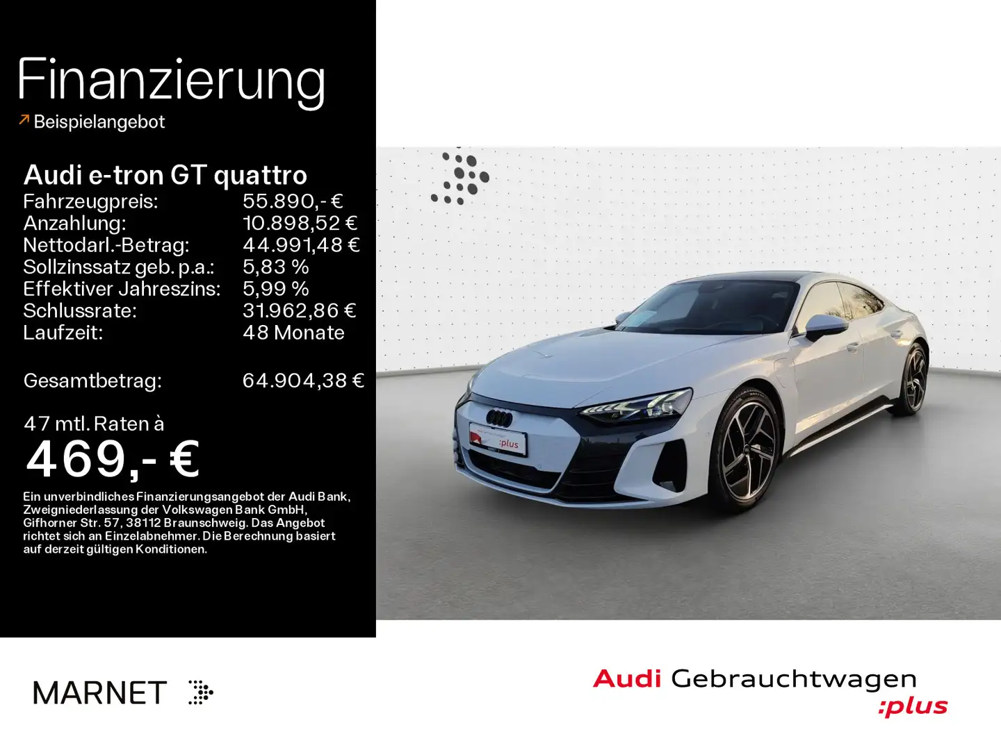 Audi e-tron GT *Navi*Matrix*Alu*HUD*B&O*PDC*Pa Grau - 1
