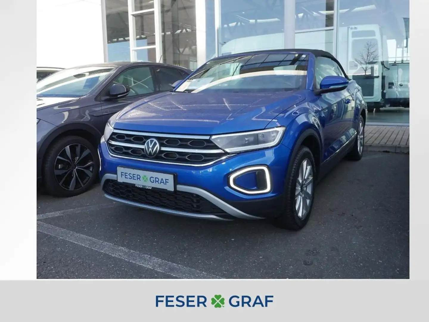 Volkswagen T-Roc Cabrio Style 1.5TSI DSG Sthz. AHK RFK Navi Blau - 1