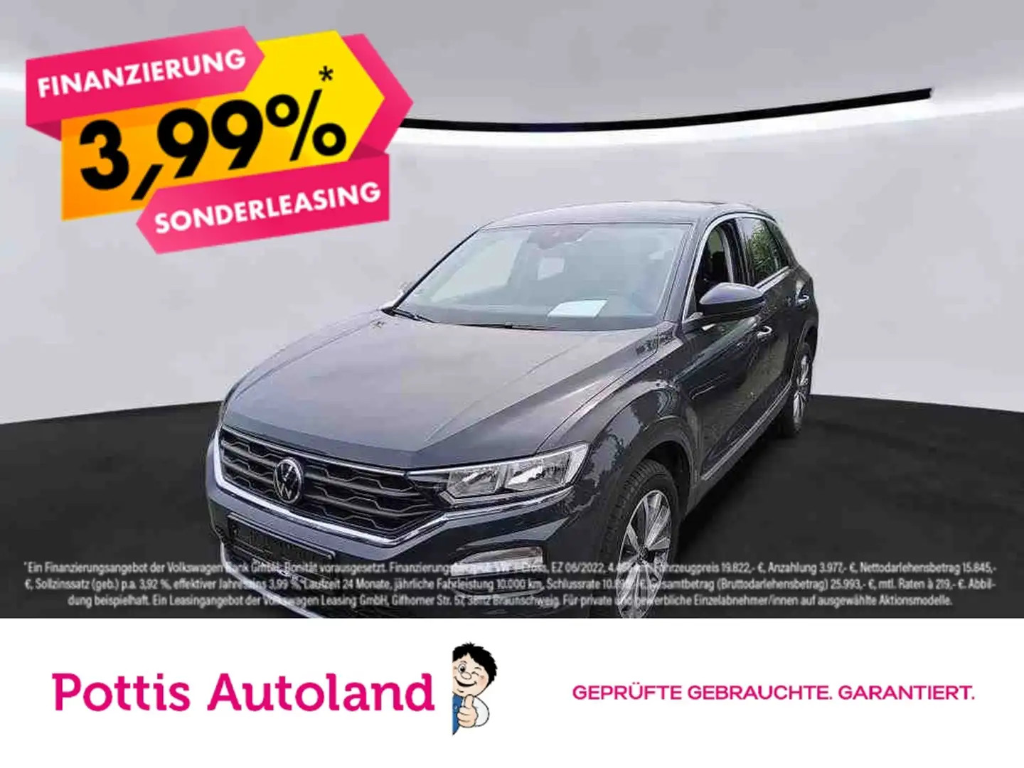 Volkswagen T-Roc 2.0 TDI DSG STYLE NAVI KLIMA PDC SITZHZG Grau - 1