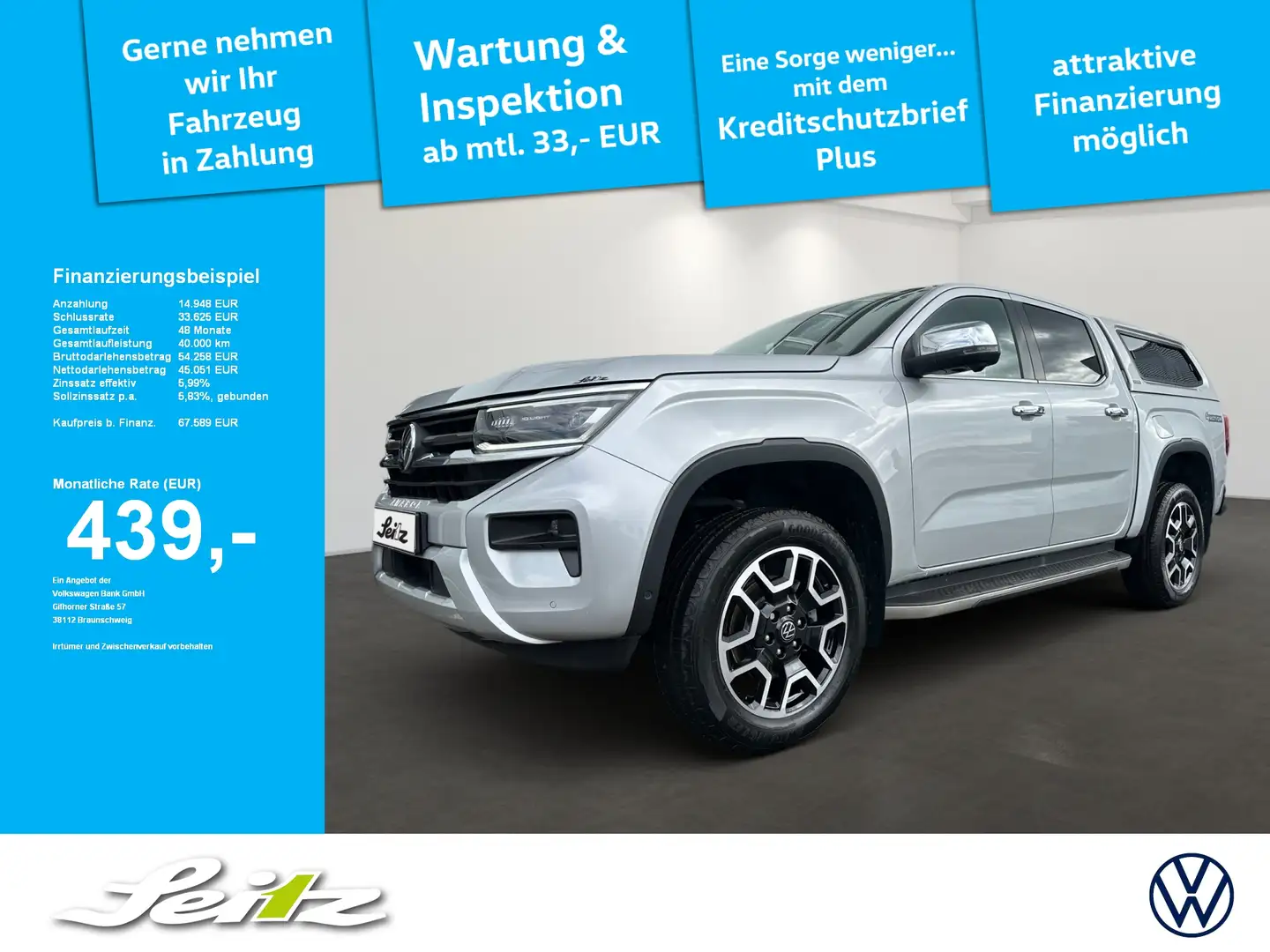 Volkswagen Amarok 3.0 TDI 4M Aventura *AHK*HARMAN-KARDON*STANDH* Grigio - 1