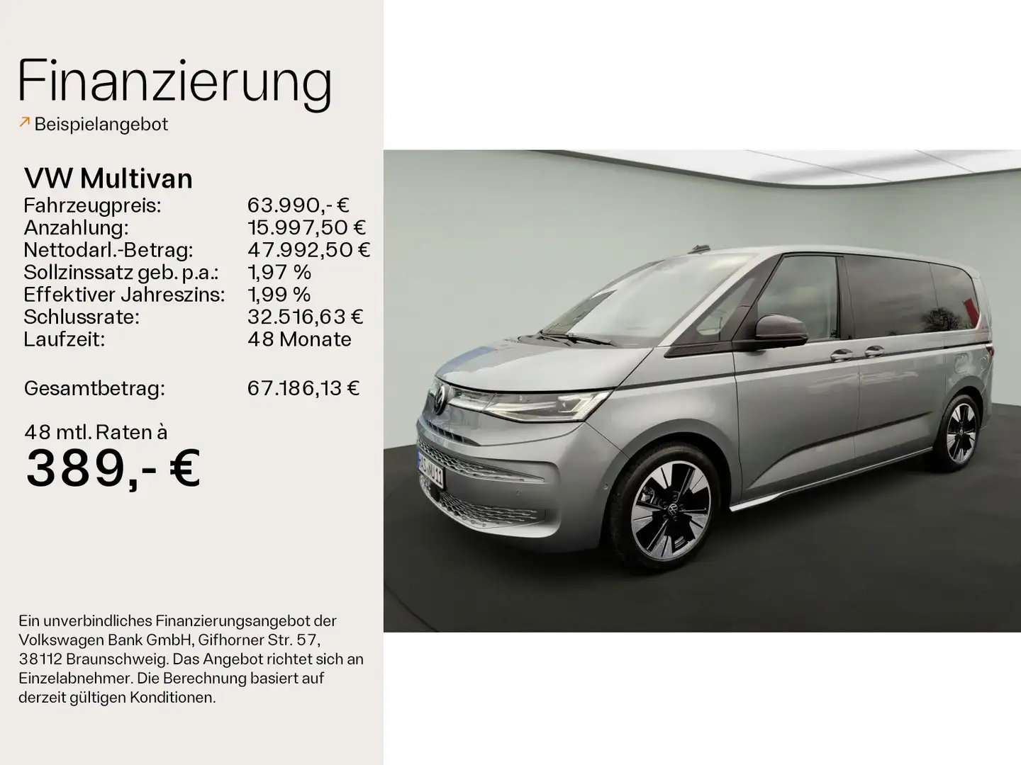 Volkswagen T7 Multivan T7 Multivan GOAL TDI DSG *AGR*Navi*Pano*DCC*AHK Argent - 2