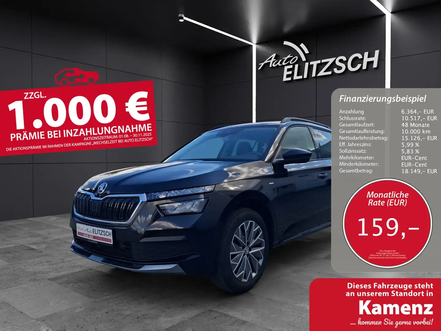 Skoda Kamiq TSI Clever LED GRA PDC SH LM Schwarz - 1