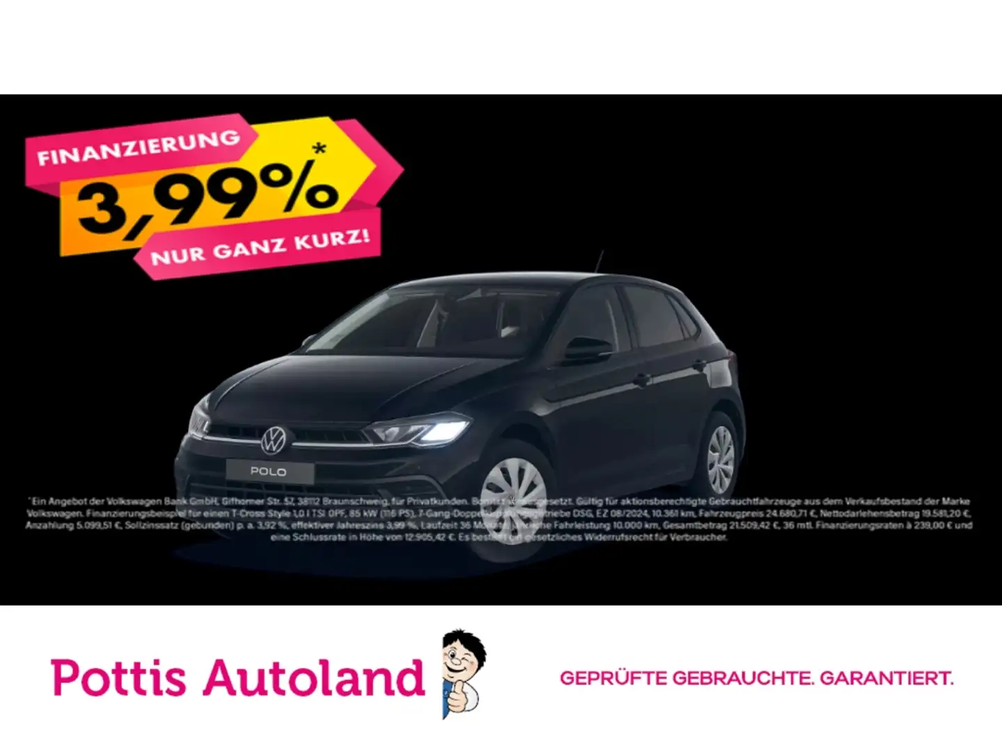 Volkswagen Polo 1.0 TSI LIFE NAVI PDC SITZHZG LED Schwarz - 1